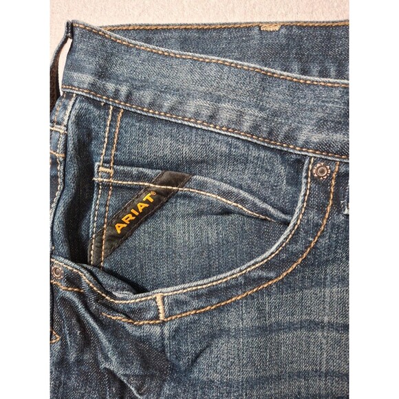 Ariat Rebar M5 Jeans Men 40x30 Blue Dark Wash Denim Western Cowboy Straight EUC - Picture 8 of 12